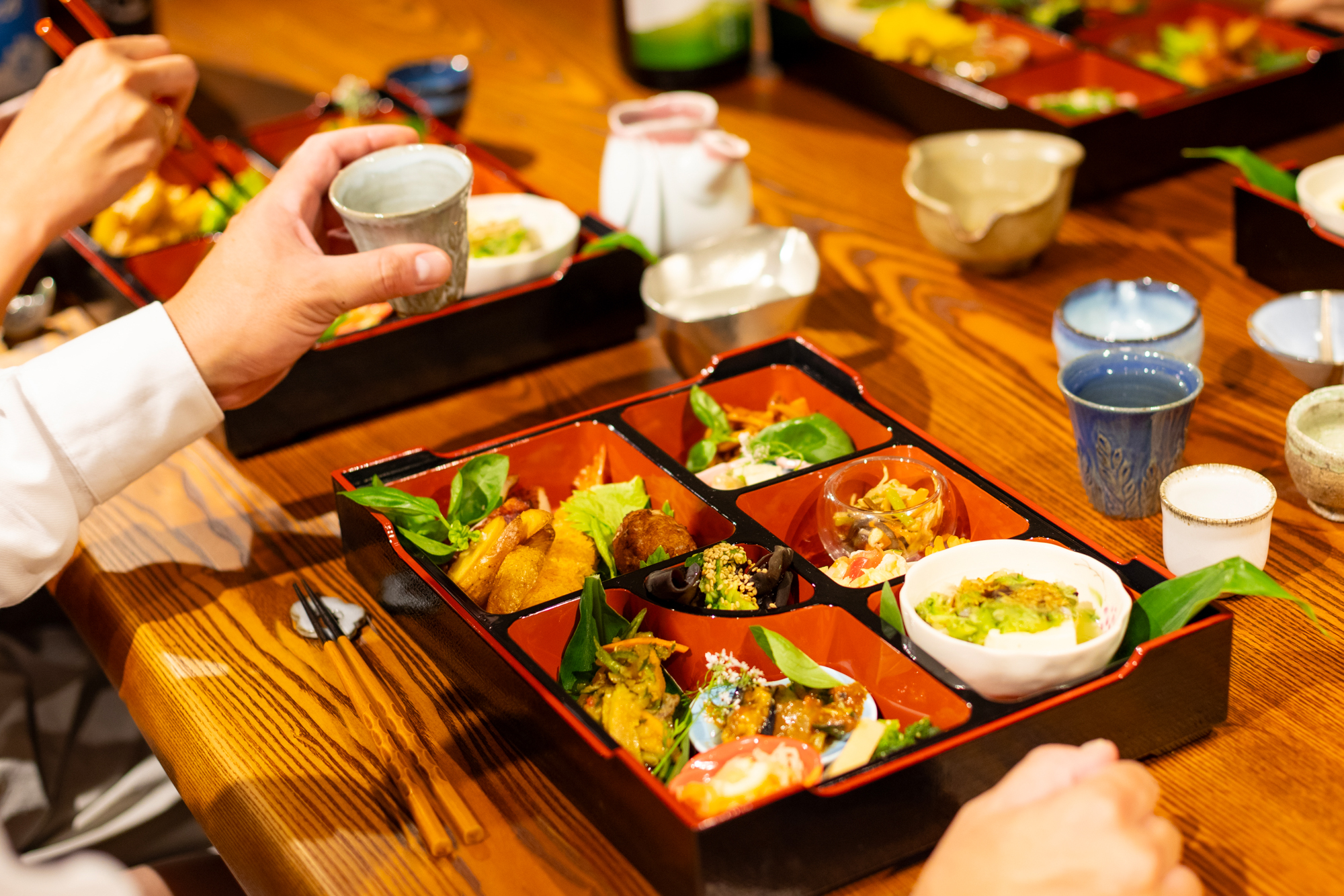 自家農園と地元食材による夕食
